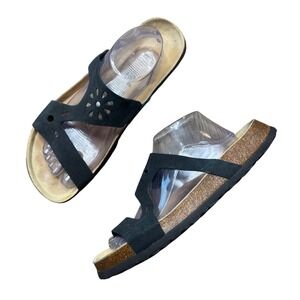 Betula Sandals Women's Strappy Cork Footbed Slide Black Size 42 L11 M9